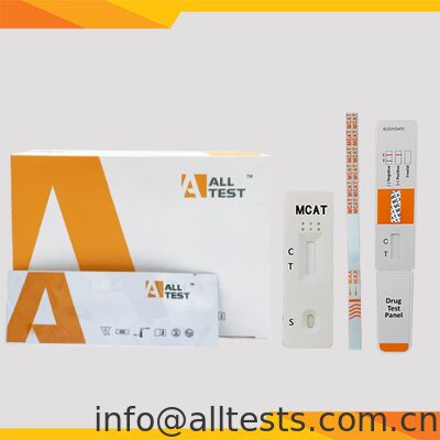 ราคาดี การทดสอบเมธคาธิโนน MCAT Surface Test Kit ด้วยผลการทดสอบ 5 นาที 500 ng/mL การตัดและการตีความทางสายตาง่าย ออนไลน์