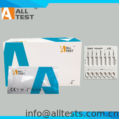 ราคาดี การทดสอบฉีดฉีดของเชื้อแบคทีเรียสําหรับเชื้อ Shigella/Salmonella/C.diff ด้วยผลผลที่รวดเร็วใน 10 นาที ความแม่นยําสูงและการตีความทางสายตาง่าย ออนไลน์